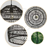 CHUNGYANG Suspension en Rotin Naturel ， Lampe d'art en Bambou Naturel Rotin Art Suspendu Plafonnier Abat-Jour, Lustre Abat-Jour Fait Main pour Lanterne D'îlot De Cuisine