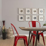 hjh OFFICE 645021 Chaise bistrot VANTAGGIO Comfort Métal Rouge, Style Industriel, empilable