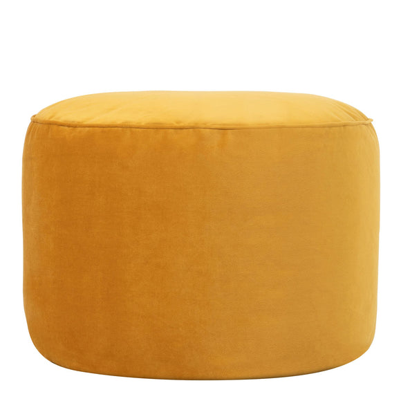 Icon Pouf Rond, Milano, Jaune, Velours, Pouf Repose Pieds, Tabouret Pouf, Salon, Chambre