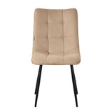 ML-Design Set de 2 Chaises de Salle à Manger Marron Clair, avec Revêtement en Tissu Polyester et Pieds Métalliques Noirs, Chaises de Cuisine avec Dossier, Chaises Rembourrées pour Salon Bureau