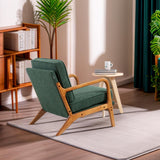 Fauteuil de salon vintage avec accoudoirs et confortable - Fauteuil TV - Fauteuil de lecture - Fauteuil de relaxation avec structure en bois - Fauteuil rembourré pour salon, chambre à coucher