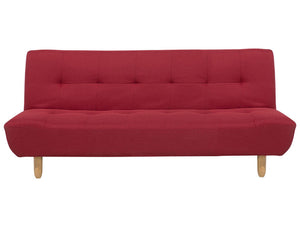 Canapé Fixe 3 Places en Tissu Rouge Design Scandinave Ultra Confortable et Élégant Beliani