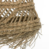 Atmosphera - Suspension Lahys en Paille Tressée Beige, D. 28 x H 48 cm, Abat-Jour Ajouré Style Bohème - Luminaire pour Salon, Chambre