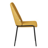 ML-Design Lot de 4 Chaises de Salle à Manger, Moutarde en Polyester avec Pieds Métalliques, Dossier Ergonomique, Assise Rembourrée, Sièges Confortables pour Cuisine et Salon, Design Moderne Élégant