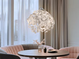 Suspension originale avec abat-jour en forme de feuilles, blanc, Ø 38 cm