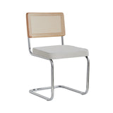 HJhomeheart Lot de 2 chaises de Salle à Manger Scandinaves, Chaises à Manger Pieds Chromés, Chaise Cantilever, Chaises de Bureau, Chaises Modernes (Blanc)