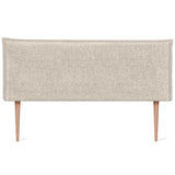 DHOME Tête de lit tapissée en lin naturel uni avec passepoil 160 x 105 cm avec pieds pour lits de 150/160 cm