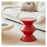 Petite table d'appoint ronde en plastique moderne et légère pour salon et chambre à coucher, design unique, table basse fonctionnelle (rouge)