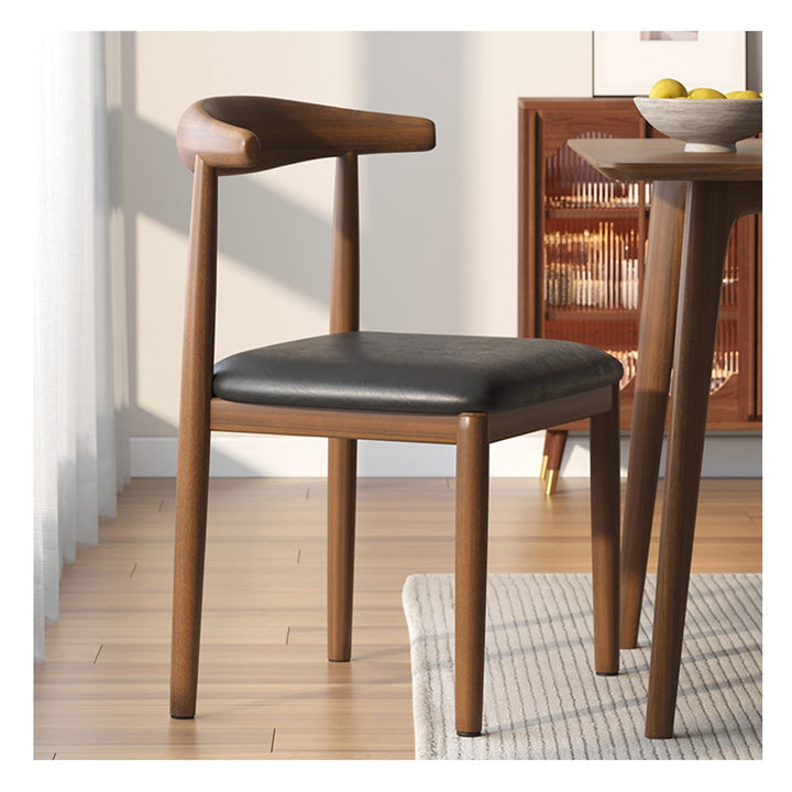 Lsoiup Chaises de Salle à Manger avec Dossier incurvé, Chaise rembourrée rétro en Simili Cuir avec siège rembourré, Pieds en Bois courbé de Noyer, chaises d Lsoiup Chaises de Salle à Manger avec Dossier incurvé, Chaise rembourrée rétro en Simili Cuir avec siège rembourré, Pieds en Bois courbé de Noyer, chaises d'appoint pour Cuisine, Noir
