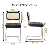 Generisch FRH0033-34 Lot de 2 chaises de salle à manger cantilever Charge maximale 130 kg (Noir)