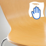 CLP Chaise Empilable Calisto en Bois - Assise Ergonomique - Chaise de Salle d'Attente en Bois Chaise, Hauteur Assise 45 cm -Couleurs au Choix:, Couleur:Nature