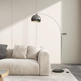 HOMCOM Lampadaire sur Pied Marbre 40W E27 Longueur 110-115 cm Noir Gris