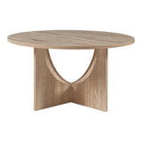 [en.casa] Table Basse de Salon avec Plateau Rond Table d'Appoint Style Intemporel Bout de Canapé pour Salle de Séjour Chambre Bureau Panneau de Particules 80 x 42 cm Effet Chêne