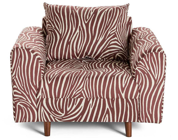 Lisa Design - Rune - Fauteuil zèbre en Velours, Marron/Blanc