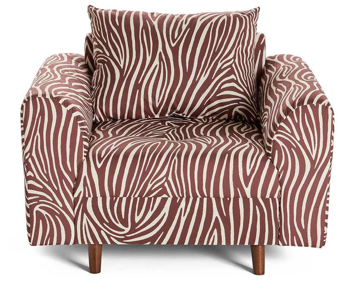 Lisa Design - Rune - Fauteuil zèbre en Velours, Marron/Blanc