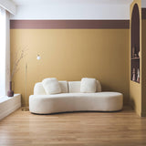 sweeek - Canapé Virgule 3 Places en Tissu Bouclette Forme Organique - Wave L 232 x P 97 x H 68cm