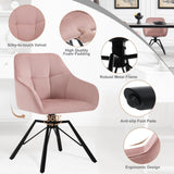 WOLTU Chaise Pivotante à 360°, Chaise Salle à Manger, Chaise Scandinave, Chaise de Cuisine, Fauteuil Salle à Manger, en Velours, Assise Rembourrée, Pieds en Métal, Rose, BH365rs-1