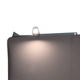 P17- Tête de Lit en Simili Cuir | 2 Lampes | Traitement: Rayures | Dimensions: 160 x 60 cm | Couleur: Elephant