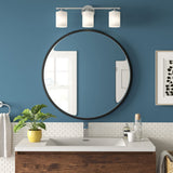 Yumyolk Miroir Mural Ø70cm, Cadre Noir, Miroir Rond en Métal, Miroir Décoratif, Miroir Maquillage Moderne, Miroir Suspendu pour Salle de Bain, Chambre, Salon, Couloir