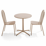 Oviala Ensemble Table de terrasse inclinable et 2 chaises bistrot Taupe - Palavas