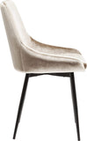 Kare Design Chaise East Side, Beige/Noir, Aspect Velours, Lot de 2, Élégant, Chaises Salle a Manger, Deco Intérieur, Decoration Chambre, Cuisine, 83x48x57 cm (H/L/P)