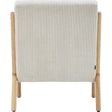 HOMIFAB Fauteuil en Bois et Velours côtelé Beige - Lanna