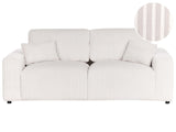 Canapé Moderne en Velours Côtelé 3 Places Confortable Meuble de Salon Blanc Cassé Sandora