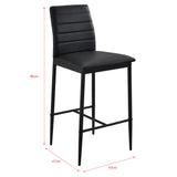 Lot de 2 Tabourets de Bar Chaises Rembourrées PU Similicuir avec Pieds en Acier et Hauteur d'Assise 66 cm Noir