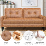 Aotumm Ciort Canapé 2 places, moderne avec coussins épais, 2 oreillers et 2 poches de rangement, canapé en cuir confortable pour salon, chambre à coucher, bureau, montage facile, petit canapé 2 places
