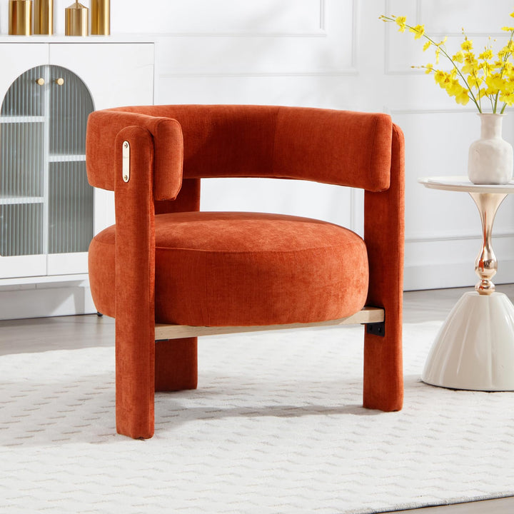 Ya-Home Fauteuil Salon en Bois Fauteuils Confortable avec Coussins Epais Fauteuil en Chenille pour Chambre/Salon, Orange Ya-Home Fauteuil Salon en Bois Fauteuils Confortable avec Coussins Epais Fauteuil en Chenille pour Chambre/Salon, Orange