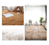 Grand tapis moderne à poils longs, antidérapant, doux au toucher, en fausse fourrure, pour salon, chambre à coucher, canapé, chambre d'enfant - 160 x 230 cm - Beige