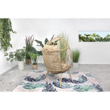 CONCEPT USINE | Fauteuil Oeuf sur Pieds Beige en Résine Noir Aspect Rotin | Design Jane | Structure en Acier | Coussin déperlant | Hamac Balançoire sur Pied terrasse Jardin Balcon | Résiste à l'eau