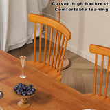 Chaises De Salle À Manger en Bois Massif – Chaises De Cuisine Windsor Farmhouse avec Dossier À Barreaux, Chaise D'appoint sans Accoudoirs for Salon, Salle À Manger, Restaurant, Montage Facile(Wood)