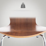 CLP Chaise Empilable Calisto en Bois - Assise Ergonomique - Chaise de Salle d'Attente en Bois Chaise, Hauteur Assise 45 cm -Couleurs au Choix:, Couleur:Noyer
