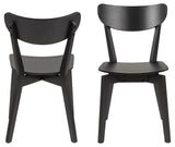 AC Design Furniture Roxanne Chaises de Salle à Manger Noires 2 pièces, Lot de 2 Chaises de Cuisine en Bois, Meubles de Salle à Manger, Style Scandinave Rétro, H: 79,5 x L: 45 x P: 55 cm