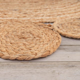 Gifiie Tapis Rond en Jute Naturelle, Tapis de Jute - 100% Écologique pour Votre Salon, Salle à Manger, Chambres et Cuisines fabriqué en Inde. (Nature, 150CM)