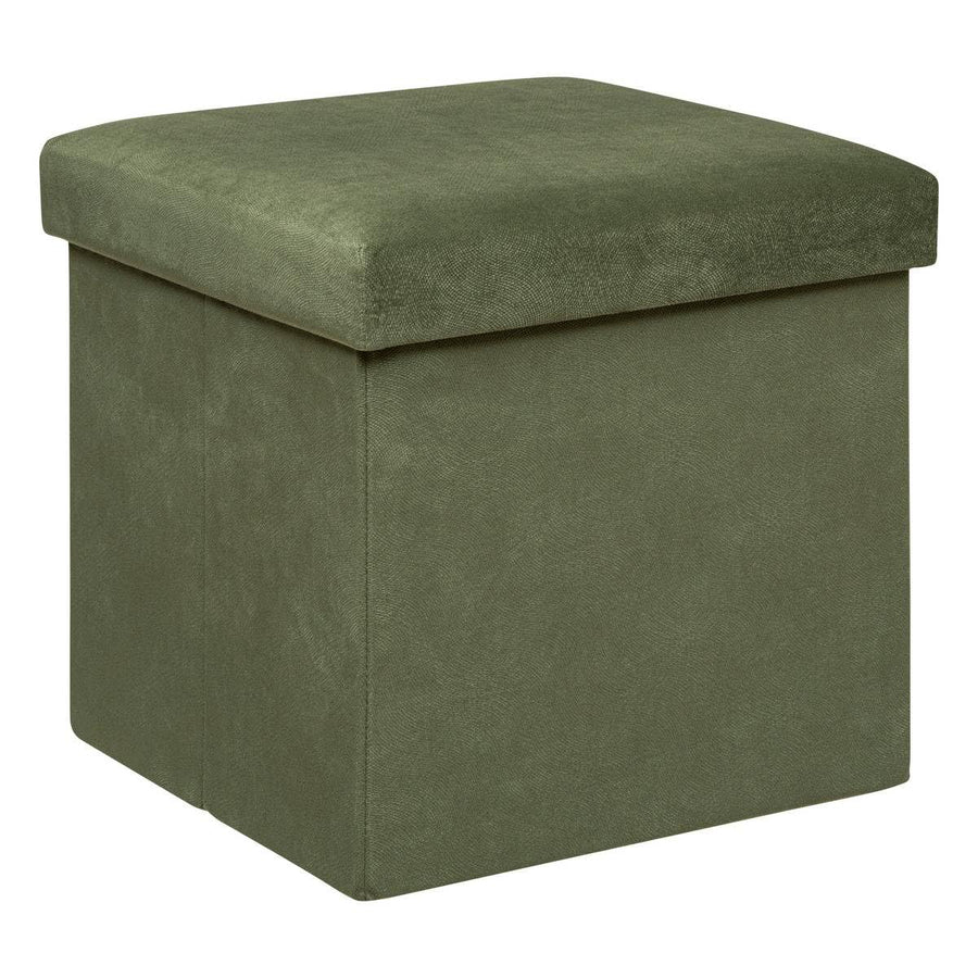 Atmosphera - Pouf Pliant Lilou en Velours 38x38cm Vert Kaki Atmosphera - Pouf Pliant Lilou en Velours 38x38cm Vert Kaki