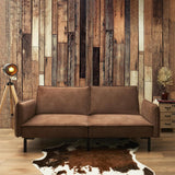 AltoBuy Flip - Canapé Convertible Bois d'Eucalyptus Tissu Marron