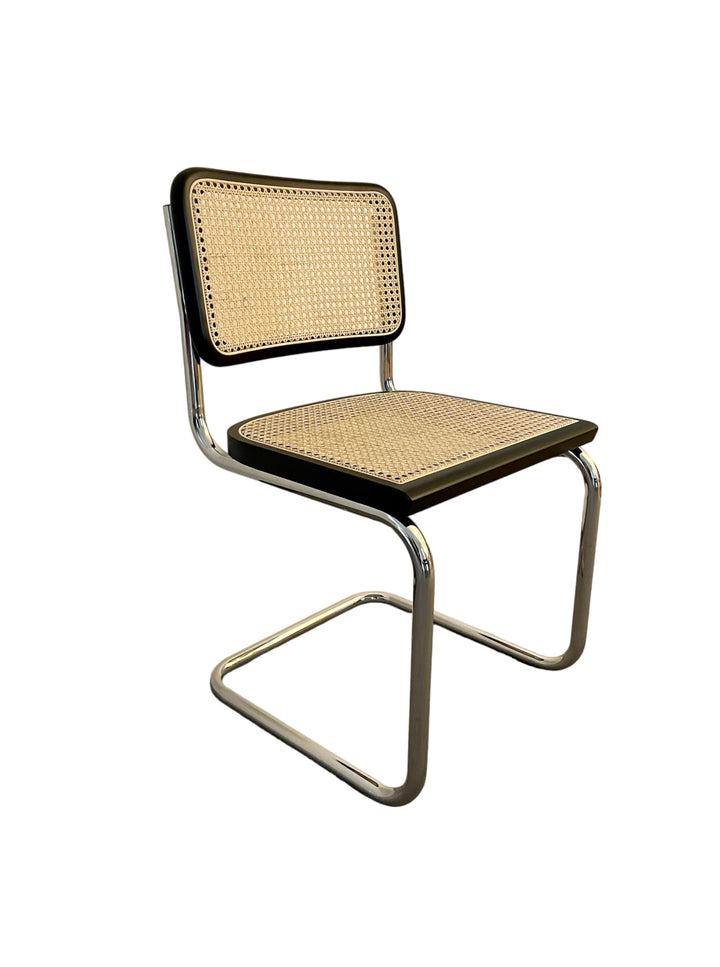 Chaise en Paille de Vienne et Hêtre Naturel Laqué Noir - Generico