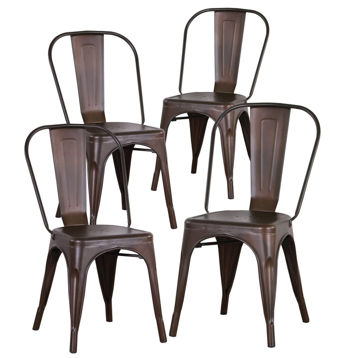 BenyLed Lot de 4 Chaises de Salle à Manger Empilables en Métal Style Industriel Vintage, Convient pour Une Utilisation Intérieure et Extérieure, Chaise de Jardin, Glaçage BenyLed Lot de 4 Chaises de Salle à Manger Empilables en Métal Style Industriel Vintage, Convient pour Une Utilisation Intérieure et Extérieure, Chaise de Jardin, Glaçage