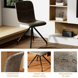Wohenster Chaise de salle à manger pivotante à 360 ° en cuir synthétique - Design pivotant à 360 ° - Pour cuisine, salon, restaurant - Marron vintage