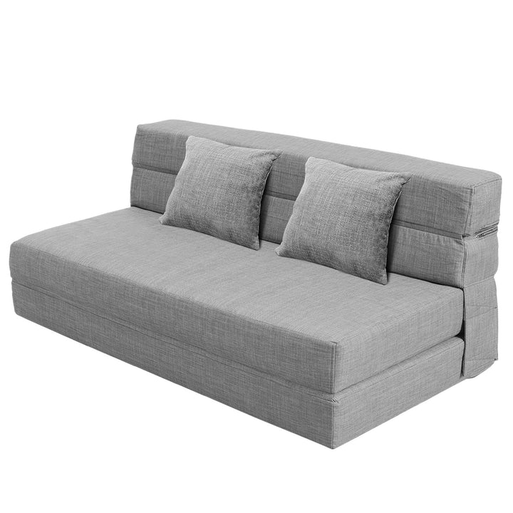 ANONER Canapé-lit Pliant 3 en 1, 2 oreillers et Housse Lavable, canapé-lit futon en Mousse à mémoire de Forme, pour Salon, Chambre, Gris Clair, 2 Places 203 × 152cm (Queen) ANONER Canapé-lit Pliant 3 en 1, 2 oreillers et Housse Lavable, canapé-lit futon en Mousse à mémoire de Forme, pour Salon, Chambre, Gris Clair, 2 Places 203 × 152cm (Queen)