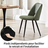 ANVOFONG Chaise de Salle à Manger Lot de 2,Chaise de Cuisine avec Pieds IndéPendants,Chaise Coiffeuse Tapissée en Velours Côtelé,Vert Armée Loungesessel,pour Salle à Manger,Salon,Cuisine,Chambre