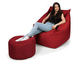 chilly pilley Pouf Fauteuil Mini Coussin De Siège Coussin De Sol avec Dossier Fauteuil pour Enfants Intérieur Et Extérieur Différentes Couleurs (Rouge)