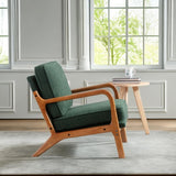 Fauteuil de salon vintage avec accoudoirs et confortable - Fauteuil TV - Fauteuil de lecture - Fauteuil de relaxation avec structure en bois - Fauteuil rembourré pour salon, chambre à coucher