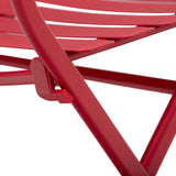 Outsunny Salon de Jardin Bistro Pliable - Table Ronde Ø 60 cm avec 2 chaises Pliantes - métal thermolaqué Rouge