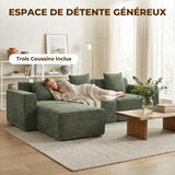 HOMCOM Canapé 3 Places, Canapé d'Angle Modulable en Chenille 251 cm