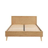 BAÏTA Lit Double INES cannage rotin 160x200 sommier Inclus