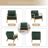 SUPPNEED Fauteuil lounge Mid Century moderne Accent Chair, fauteuil en bois pour salon, chambre à coucher (émeraude et chenille)