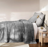 R.SHARE Couvre Lit 2 Personnes 200x220 cm, Dessus de Lit 2 Personnes Gris, Jeté de Lit Boutis Matelassage à Carreaux Douce, Couverture Matelassé de Lit Canapé Printemps Été 4 Saisons Oeko-TEX